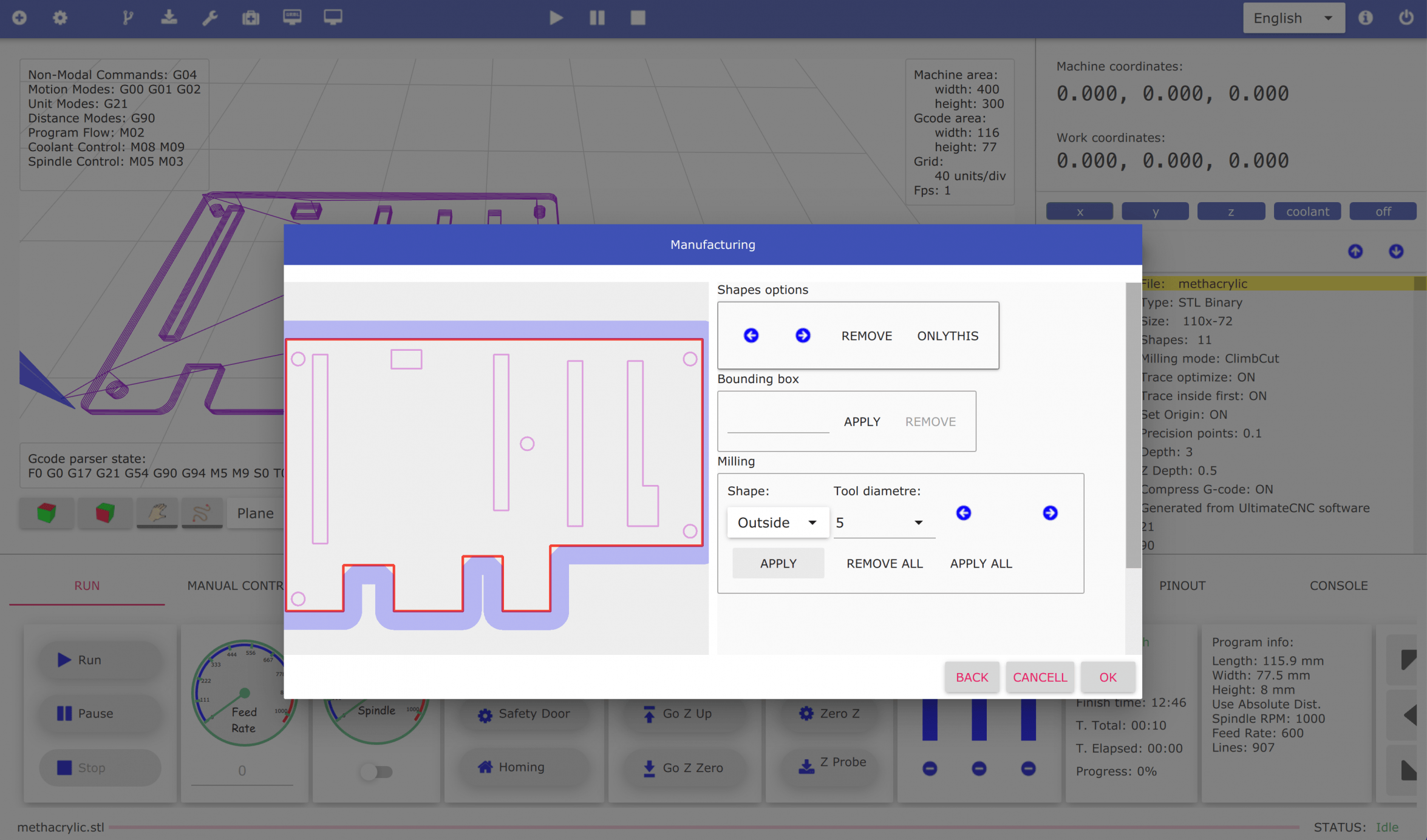Ultimate CNC Grbl controller software
